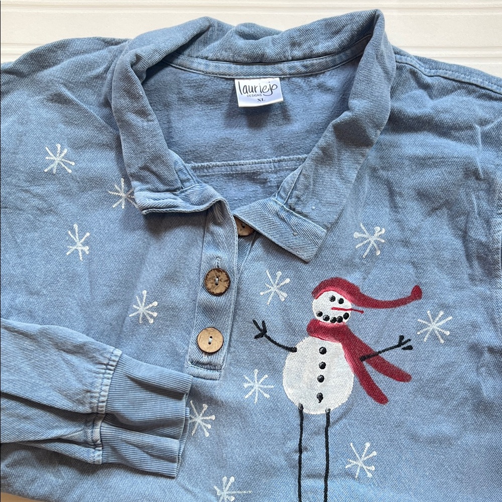 Vintage Snowman Painted Dress